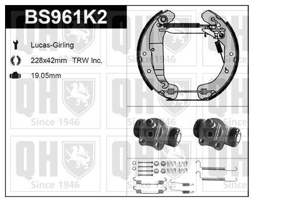 QUINTON HAZELL Piduriklotside komplekt BS961K2